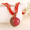Peacock Rhinestone Necklace - ReneStop